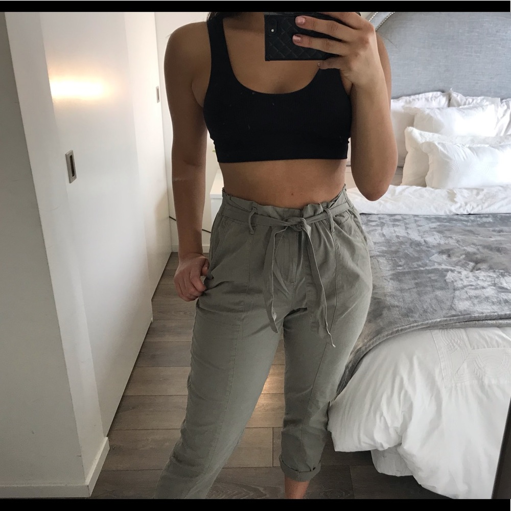 Green Paperbag Pants